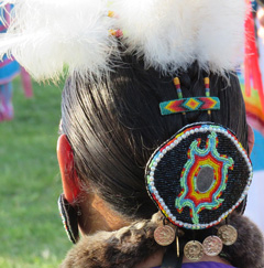 Native American beaded hairpiece Eastern Woodlands region