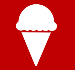This ice cream logo is an example of using negative space. The space around the cone defines the cone shape