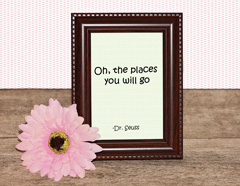   Oh the places you will go Dr. Seuss quote picture frame