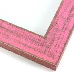 Bold Country Petticoat Pink chalk-like finish distressed rustic picture frame 1-1/2 inch frace