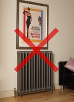 Do not hang art over radiators.